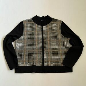Pendleton Black 100% Wool Zip Sweater